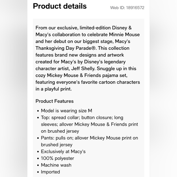 Disney Mickey Minnie Limited Edition Cartoon Fleece Pajama Set Women's XL - Picture 16 of 16